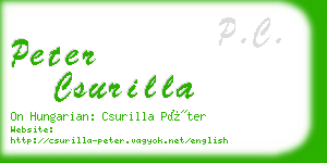 peter csurilla business card